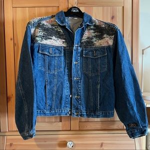 VTG 90s iAt La Kilim jean jacket medium oversized